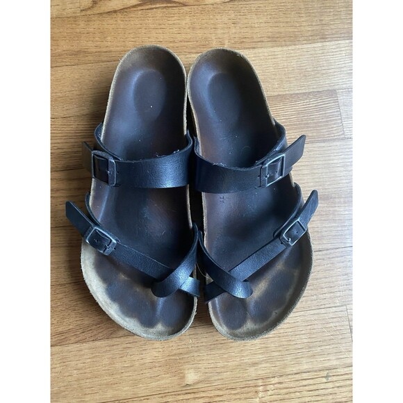 Birkenstock Mayari Women's Black Leather Sandal Strappy Birki 10 Summer Size 41 - Picture 2 of 9